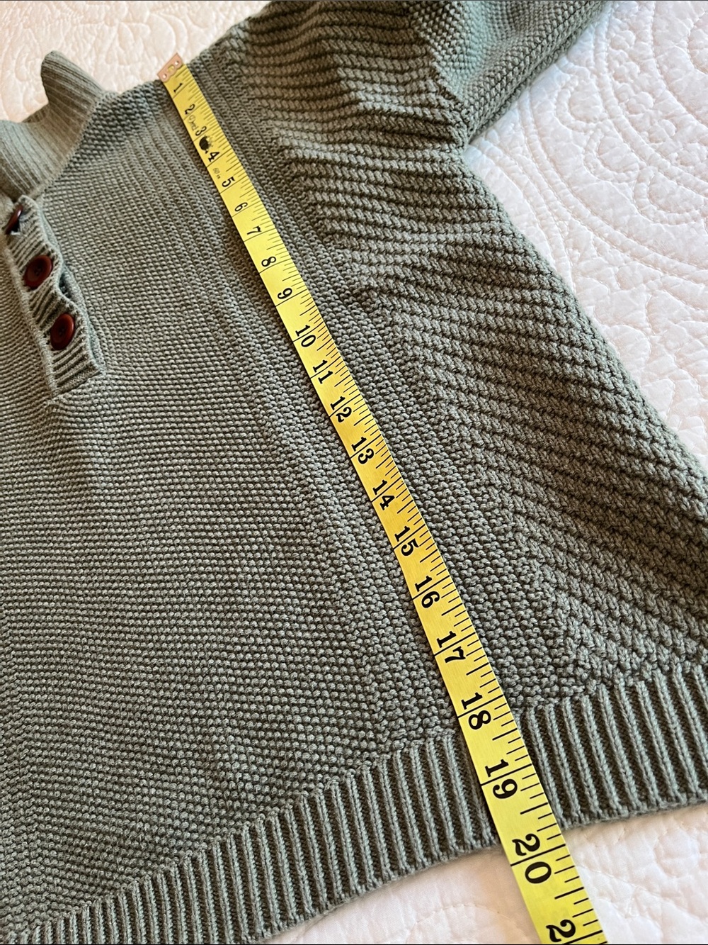 Poetry Organic Cotton Green Button Sweater Work Casual Beach - Picture 9 of 13